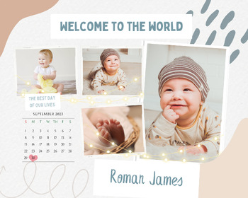 Preview of Baby Book- Brown and Blue Theme