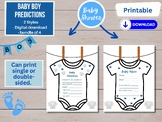 Baby Boy Shower/Sprinkle Game, Baby Predictions & Advice, 