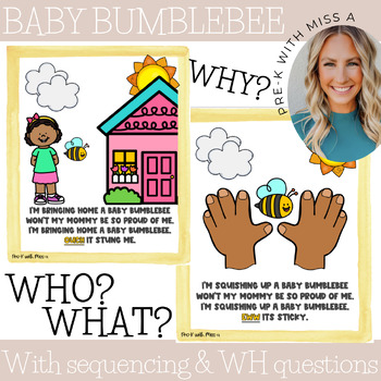 Preview of Baby Bumblebee Book with WH questions Special Education Preschool