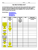 Baby Care Cost Parenting Unit Worksheet