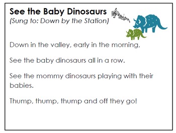 Preview of Baby Dinosaur Song (Parent Printable)