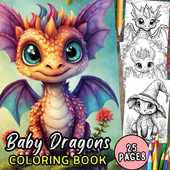 Preview of Baby Dragon Christmas Coloring Pages 4th grade Coloring Sheet Kindergarten Craft