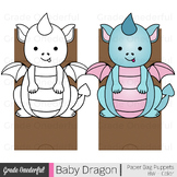 Baby Dragon Paper Bag Puppet Template