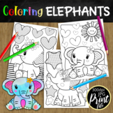 Baby Elephant Coloring Pages - Kids Indoor Activity