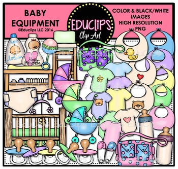 Preview of Baby Equipment Clip Art Bundle {Educlips Clipart}