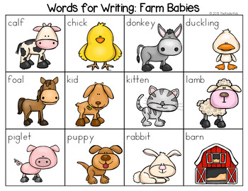 Preview of Baby Farm Animals - Writing Center