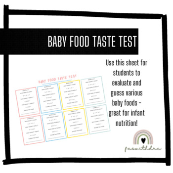 Preview of Baby Food Taste Test