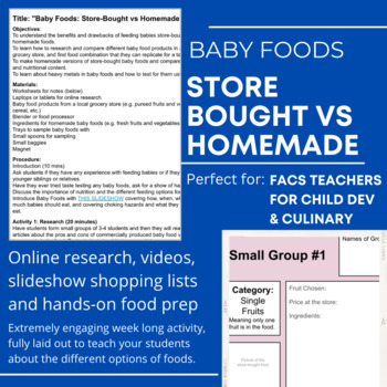 Preview of Baby Foods: Store-Bought vs Homemade - FACS Child Dev & Culinary