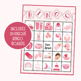 Baby Girl Bingo | 30 Cards | Baby Bingo | Baby Shower Bing
