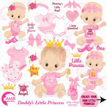 Baby Girl Clipart Nursery Clipart Baby Clip Art Amb 1293 Tpt