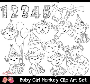 girl baby monkey coloring pages