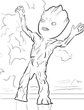 Preview of Baby Groot coloring page