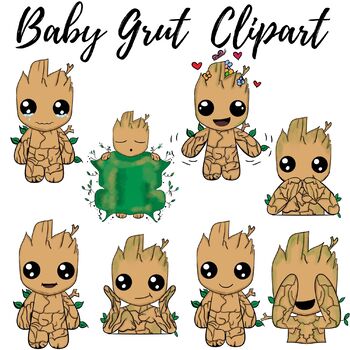 Preview of Baby Grut Clipart || Guadrians of the galaxy clipart|| Mrs C's Digital Art