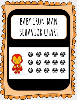 Preview of Baby Iron Man Behavior Sticker Chart PBIS Positive Reinforcement