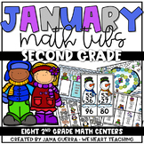 January Math Centers: SECOND GRADE (winter-themed)