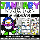 January Math Centers: FIRST GRADE (winter-themed)