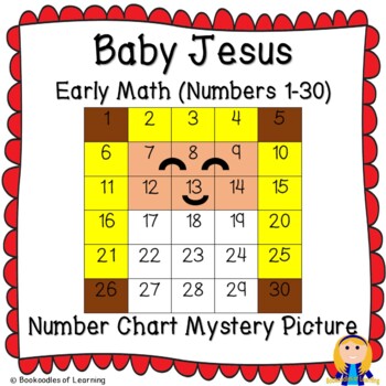 Preview of Baby Jesus Nativity Christmas Early Math (1-30) Number Chart Mystery Picture