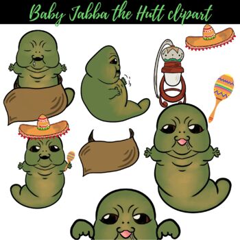 Preview of Baby Jabba the Hutt Clipart || Star warsclipart || Mrs C's Digital art