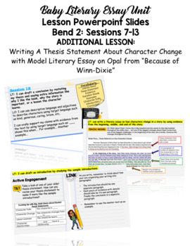 Preview of Baby Literary Essay Unit - PPT Lesson - Bend 2 - Session 7-13