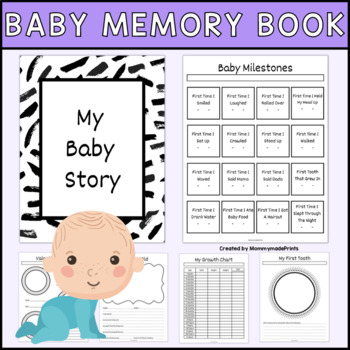 Baby Scrapbook Kit Babys First Year Memory Book Journal 