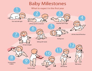 Baby Milestones - poster - What to expect in the first year - printable ...