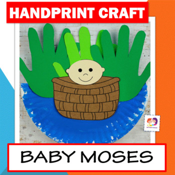 Preview of Baby Moses Craft - Bible Lesson - Handprint Paper Plate Craft