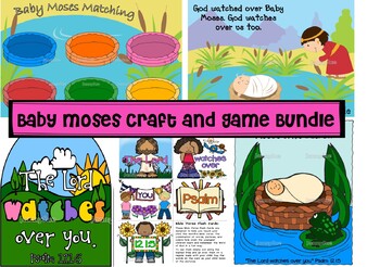 Preview of Baby Moses craft and game Bundle