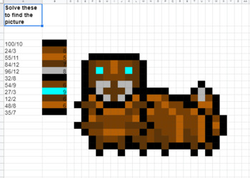 Preview of Baby Mothra Inspired Math Mystery Pixel Art