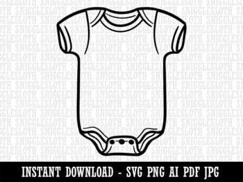Baby One Piece Snapsuit Outfit Clipart Instant Digital Download AI PDF ...