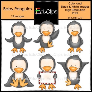 Preview of Baby Penguins Clip Art {Educlips Clipart}