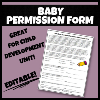 Preview of Baby Permission Form | FCS, FACS, Child Development