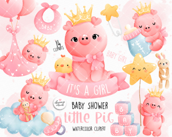 pink baby girl clipart