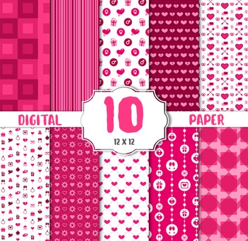 Baby Pink Digital Paper, Light Pink Scrapbook Paper Set by TinaStore