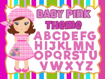 Preview of Baby Pink Theme: 100 Alphabet, Numbers and Symbols clip arts (polka dots)