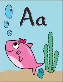 Preview of Baby Shark Alphabet Letters Posters