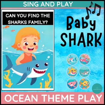 Preview of Baby Shark Family Poster & Flashcards Set | Preschool & Kindergarten Songs