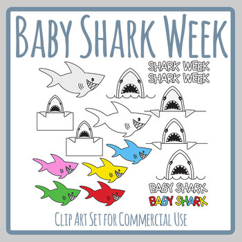 Baby Shark Clip Art Worksheets Teachers Pay Teachers