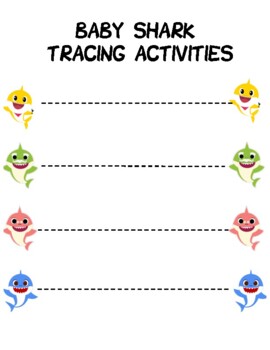Preview of Baby Shark Tracing Activities - Fine Motor Activities