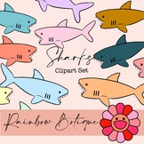 Baby Sharks Clipart, Commercial Use Clip Art,Rainbow Shark