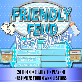 Preview of Baby Shower Boy Family Feud Game - School Trivia Game