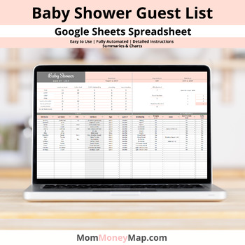 Preview of Baby Shower Guest List Google Sheets Spreadsheet