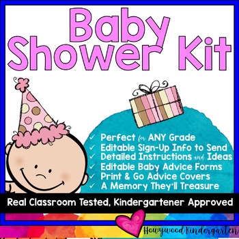 Preview of Baby Shower Planning Kit w/ Advice Papers, Editable Sign-Up, Ideas, Instructions