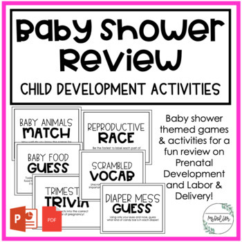 Preview of Baby Shower Review Games | Child Development | Family Consumer Sciences | FCS