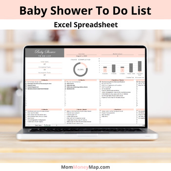 Preview of Baby Shower To Do List Excel Spreadsheet