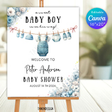 Baby Shower Welcome sign l Baby Boy Clothes l Baby Boy is 