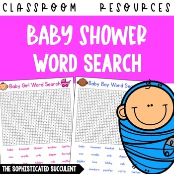 Preview of Baby Shower Word Search