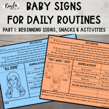 Preview of ASL Signs for Daily Routines Part 1: Beginning Signs, Snacks, Activities