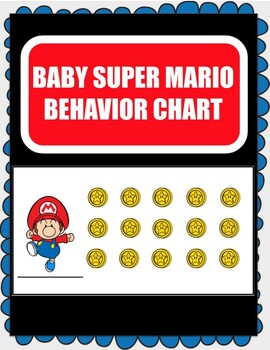 Preview of Baby Super Mario Behavior Sticker Chart PBIS Positive Reinforcement