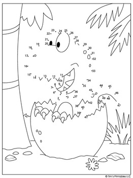 Preview of Baby T. Rex Dot-to-Dot PDF - 50 Dots!