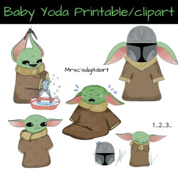 Baby Yoda Clipart by Mrs C's Digital Art